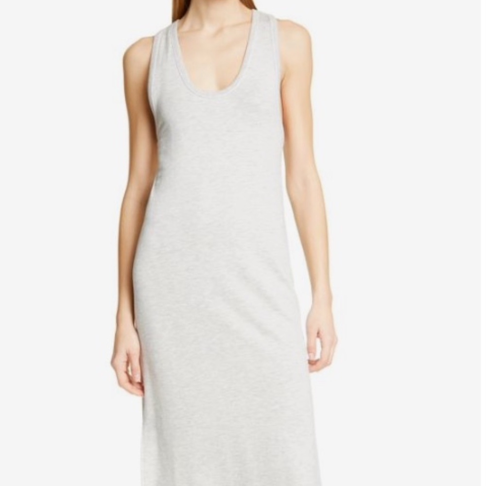 rag & bone Marlon Scoop Neck Tank Midi Dress Relaxed Fit Racerback Grey XS